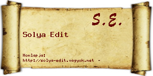 Solya Edit névjegykártya
